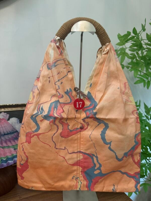 Dual-Flow Marble Hobo Tote