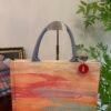 Golden Sunset Marble Tote Bag