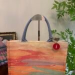 Golden Sunset Marble Tote Bag