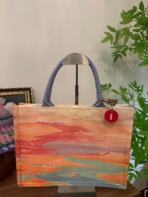 Golden Sunset Marble Tote Bag