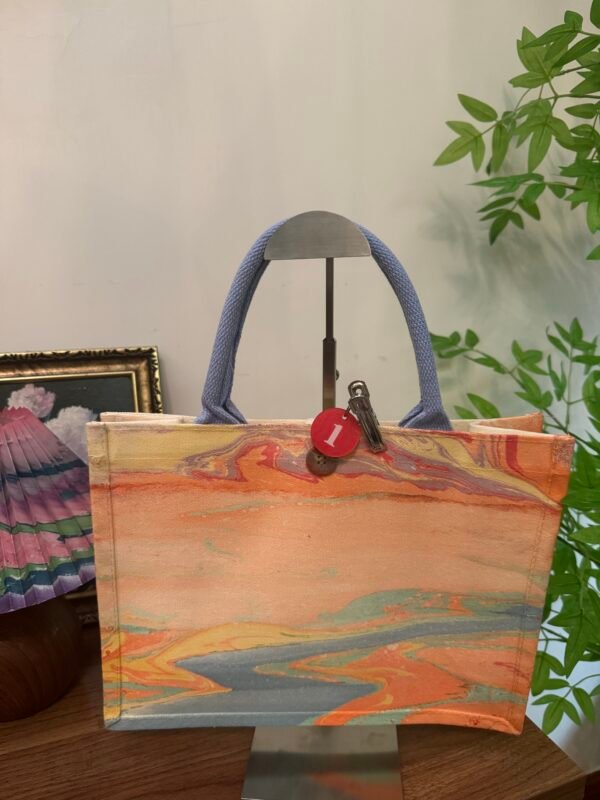 Golden Sunset Marble Tote Bag